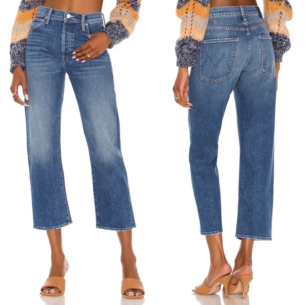 NWOT! MOTHER The Ditcher Crop Jeans in Running With Scissors Wash Size 25